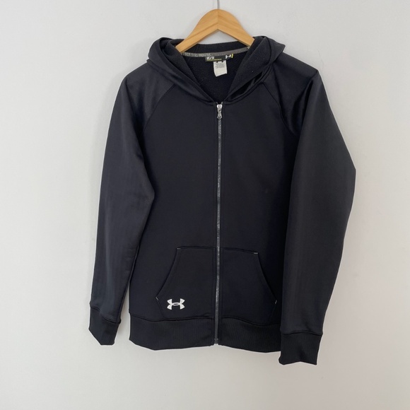 Under Armour women full zip black fleece hoodie Size M - Picture 1 of 7